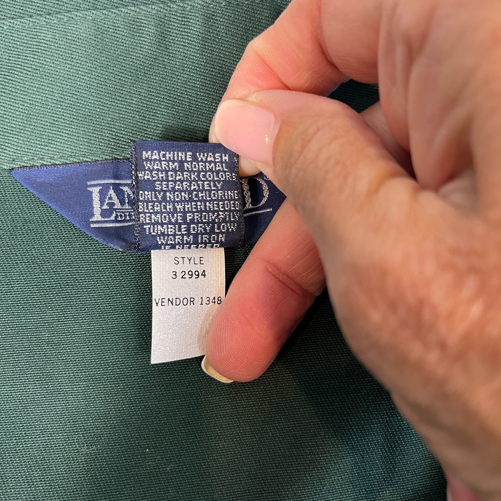 VTG Southwestern Bell Lands End Harrington Jacket Men LargeGreen Lightweight Zip - Picture 11 of 13